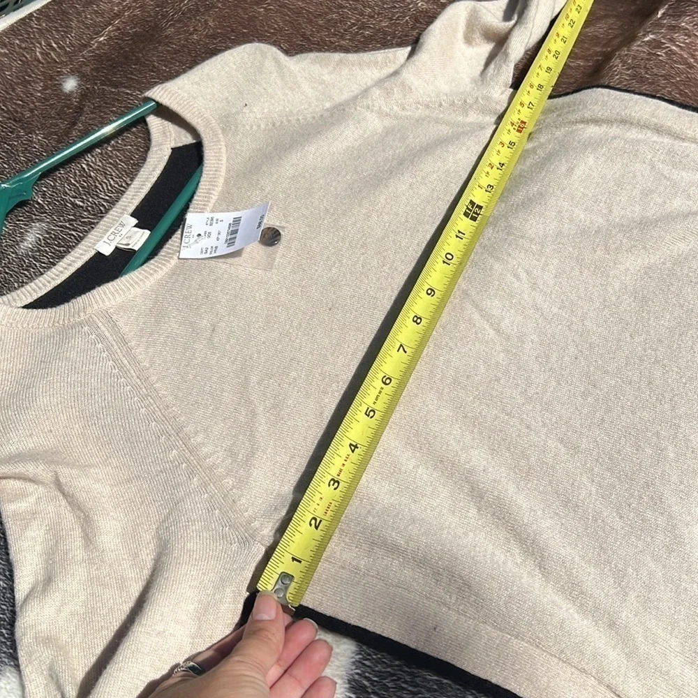 New ▶️ J. Crew ◀️ Color Block Wool Blend Crew Sweater with elbow patch.